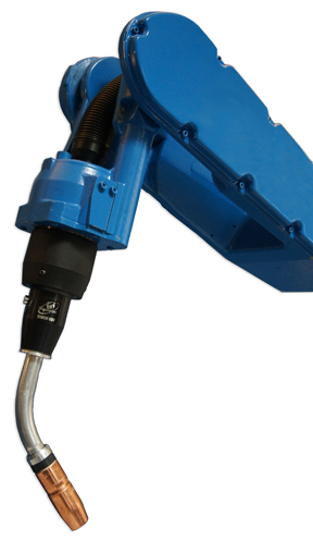 Image of TOUGH GUN TA3 robotic MIG gun on blue robot