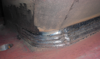 Image showing welds that range in thickness from 1/4 to 2-1/2 inches and require multiple weld passes to complete