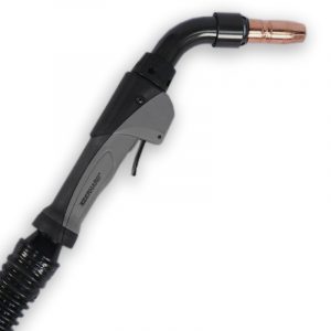 Clean Air fume extraction MIG gun with straight handle and optional short nozzle shroud