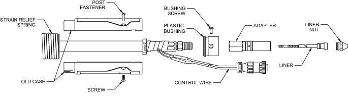 Diagram showing the old back end of a Q-Gun