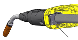 Dust cover prevents dust and debris from entering the back of the FANUC 100iD robot wrist for additional protection