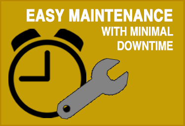 Infographic explaining product offers easy maintenance with minimal downtime