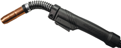 Straight handle BTB semi-automatic air-cooled MIG gun shown with neck grip