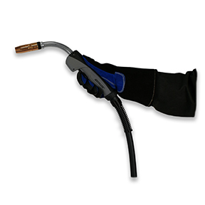 Welding guns with rear swivels on the power cable can help reduce the stress of repetitive motions. Different combinations of handle angles, neck angles and neck lengths can also keep an operator’s wrists in a neutral position.